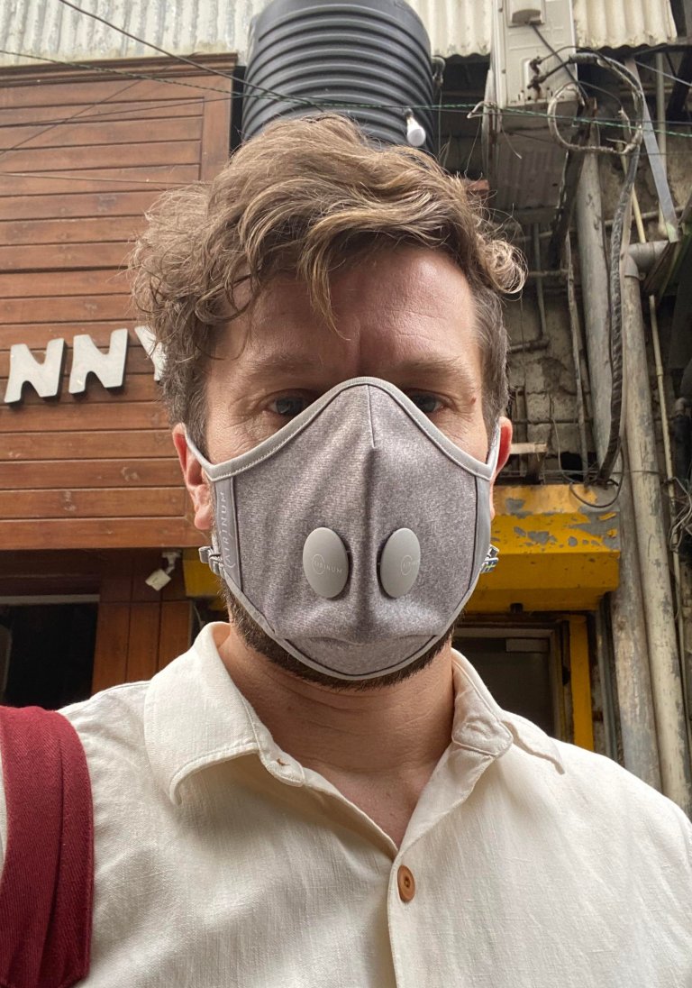 Hverdagen. Maske mot luftforurensning på de verste dagene.